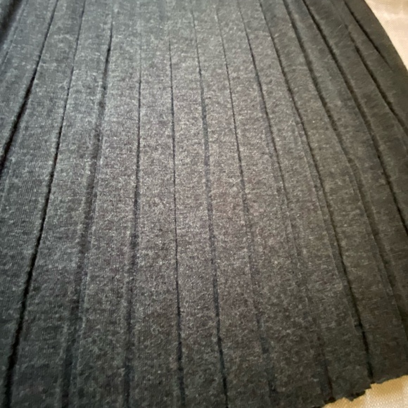 Charcoal Grey Wool Blend Pleated Flare Winter Office Pull On Skirt-Sz-M/L - Picture 7 of 13